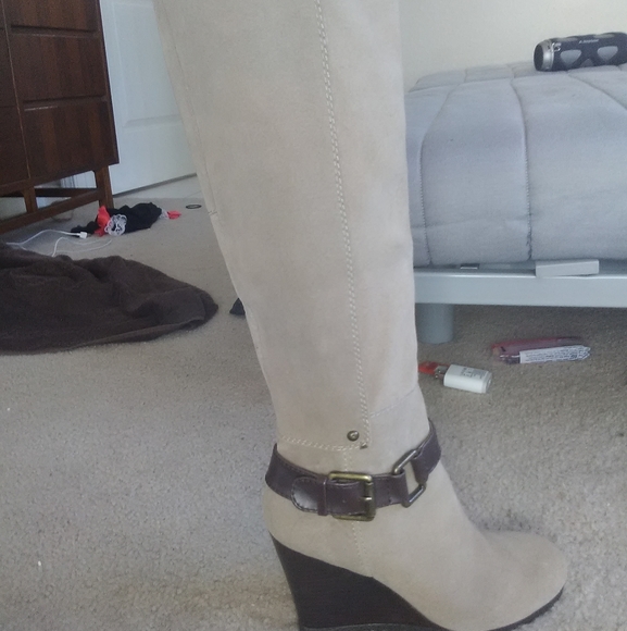 Nine West Western style suede leather boots size 8 - Picture 2 of 7